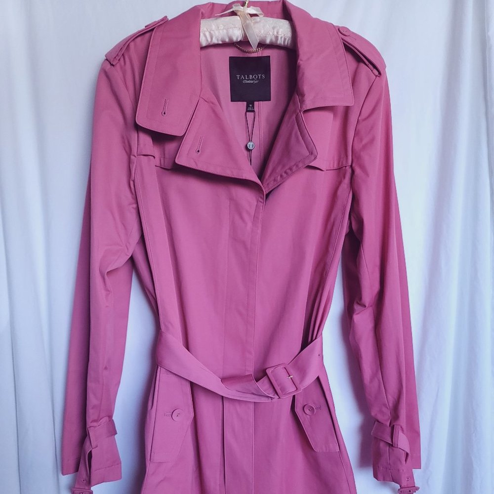 Talbots Rain Jacket Trench coat Pink NWT
